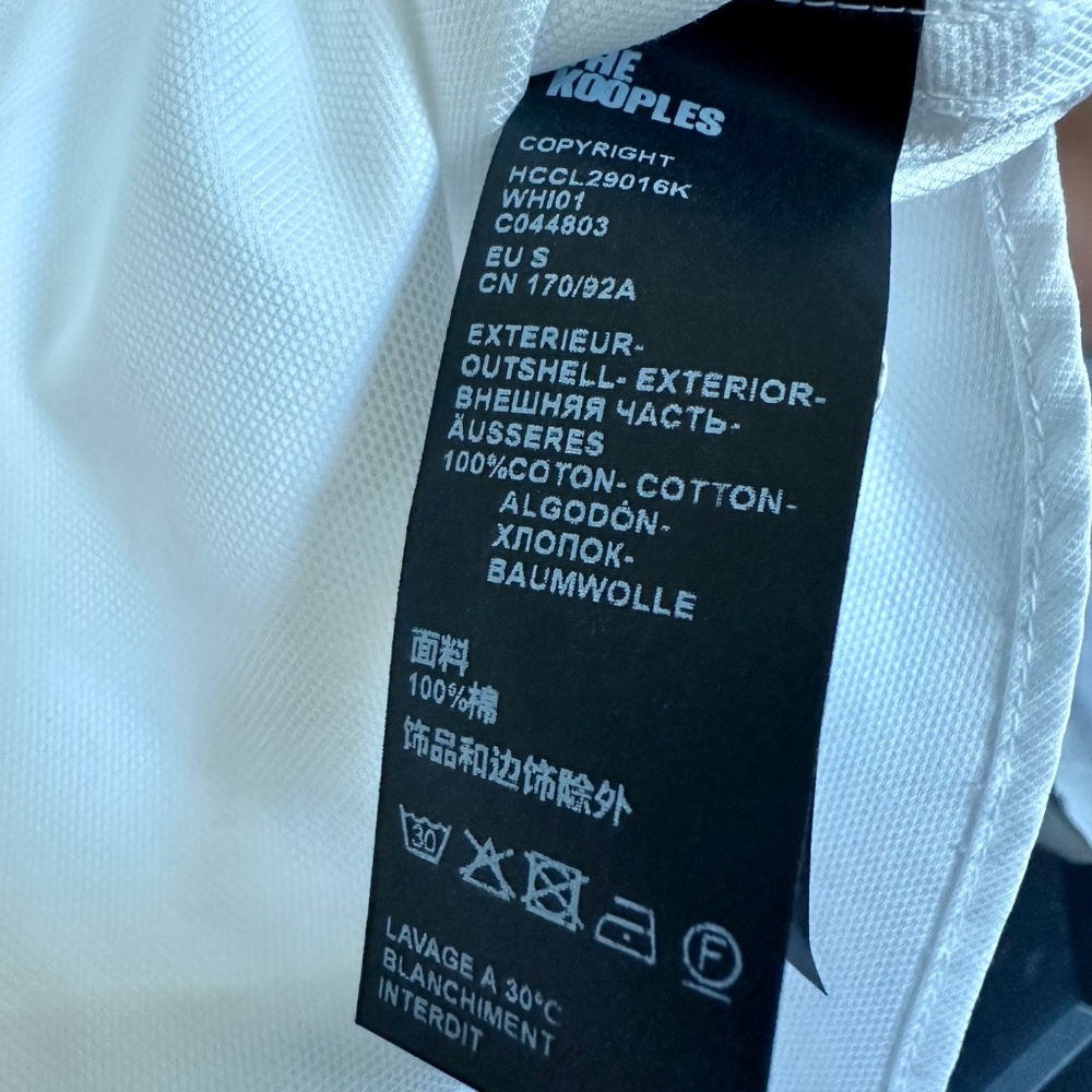 NWT | The Kooples | Fitted White Tuxedo Shirt - Picture 6 of 6